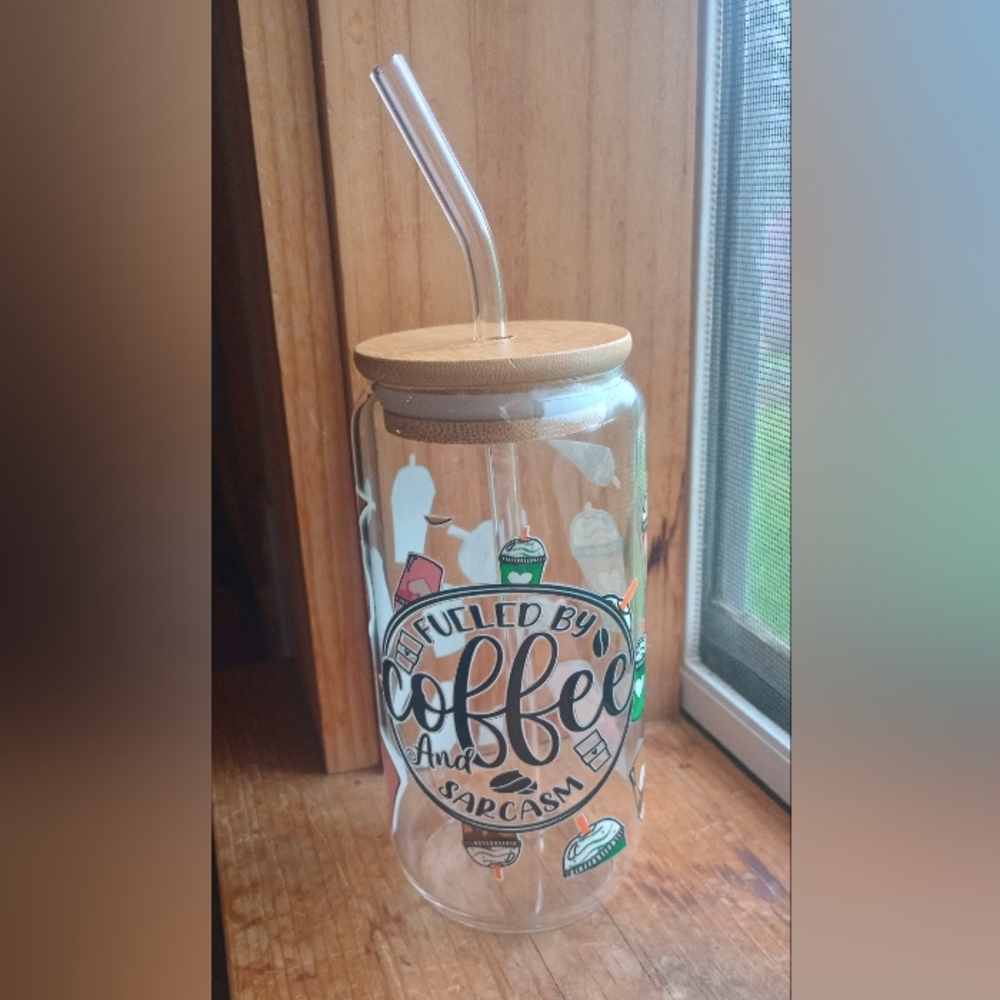 Mason glass drinking jar